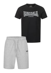 LONSDALE™ - Herren T-Shirt & Shorts Set normale Passform MOY - Beige/White