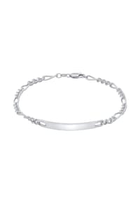 KUZZOÍ - Armband Herren Id Platte Figaro Klassisch 925 Silber - Gold