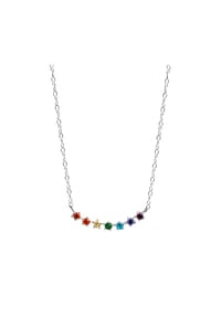zeeme SILVER - Halskette 925/- Sterling Silber 7 Zirkonia - weiß