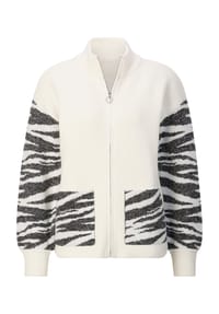 Sieh an! - Strickjacke - ecru-graphit-gemustert