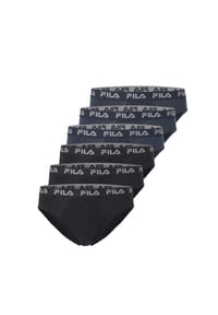 FILA - Slips Logo 6er-Pack mit elastischem Dehnbund und Markenlogo - Black