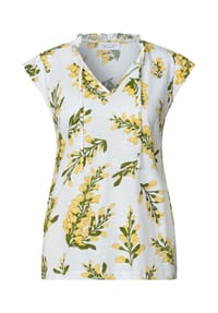 STREET ONE STUDIO - T-Shirt, Split-Neck, für Damen - 30108 OFF WHITE