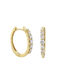 VANDENBERG - Damen Creolen, 375er Gelbgold mit 14 Diamanten, zus. ca. 0,5 Karat - GELBGOLD