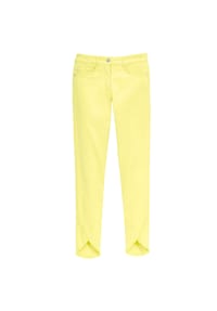 MADELEINE - Verkürzte 5-Pocket-Hose mit Fransen - black