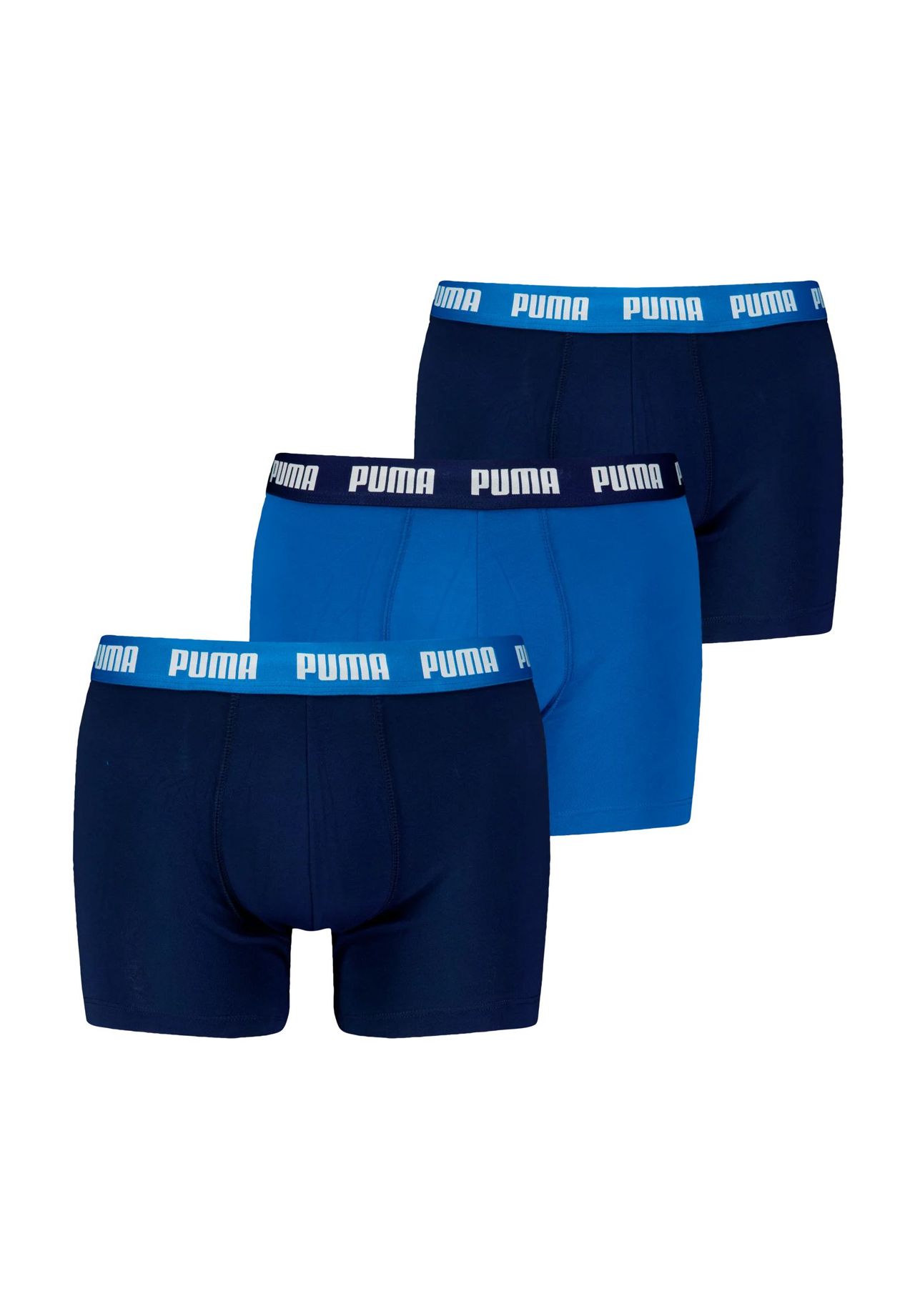 Puma 3-er Set Boxer Blau mit verschiedenfarbigem Webbund - Bild 7