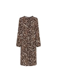 olsen - Kleid mit Allover-Dessin und Rundhalsausschnitt - Coffee Bean