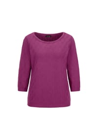 GOLDNER - Halbarm Baumwollpullover mit Struktur - beere
