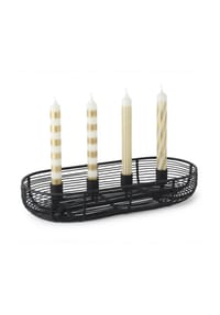 Villeroy & Boch Adventskranz inkl. Kerzen Christmas Chic 28,5 x 12 cm schwarz - CHRISTMAS CHIC - schwarz