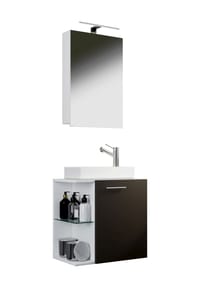 VCM. - 3-tlg Set | Waschplatz für Gäste WC | Gästebad | Waschtisch Toilette | Badezimmer Set - Hausa SC - Honig-Eiche