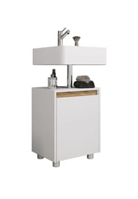 VCM. - Waschbeckenunterschrank, Holz Badschrank mit 1 Drehtür, 55 x 42 x 33 cm, Badunterschrank für das Gäste-WC, Cosila - Anthrazit / Honig-Eiche