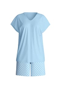 CALIDA - Damen Kurz-Pyjama Lovely Nights - cascade blue
