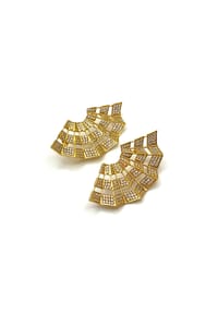LES REINES - The Splendid Drapes – Statement-Ohrringe, 24K vergoldet - Gold