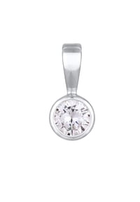 Nenalina - Anhänger Solitär Zirkonia Damenkette Basic 925 Silber - Gold