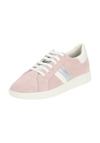 GEOX - Veloursleder/Synthetik Sneaker - Rosa/Weiß