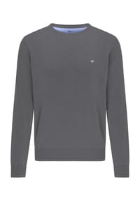 FYNCH-HATTON® - Pullover, Baumwolle, Rippbündchen, für Herren - 936  STEEL