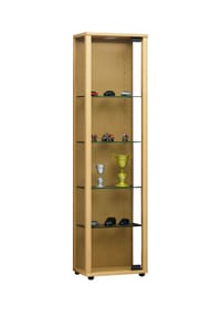 VCM. - Glasvitrine stehend | Vitrine Glas mit ESG-Sicherheitsglas | Maße ca. H. 115 x B. 33 x T. 18 cm | Standvitrine Glas | Modern und platzsparend | Glas Vitrinenschrank – Edana Mini - 