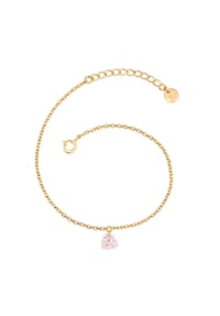GLANZSTÜCKE MÜNCHEN - Damen Armband aus 925/- Sterling Silber in Gelbgold mit Rosenquarz - gelbgold