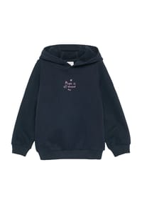 s.Oliver - Hoodie, Glitzer-Stickerei, Rippbündchen, für Kinder - 5952 BLUE