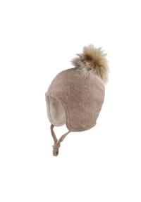 maximo® - Strickmütze, Bommel, für Kinder - 89 BRAUNMELIERT