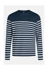salzhaut - Sweatshirt EBB - RINGEL - Navy Offwhite