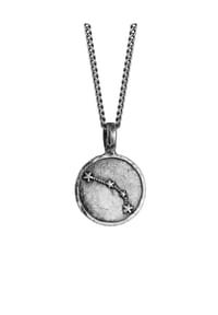HAZE & GLORY - Halskette Sternzeichen Sternbild Widder - Aries 925 Silber - Grau