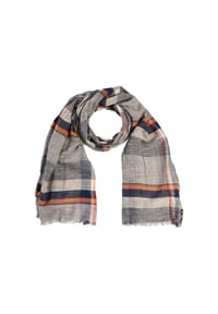 camel active - Multicolour Webschal aus Baumwoll-Twill - Dunkelblau