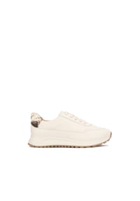 Kazar - Sneakers aus Leder mit dekorativer Fersenkappe - Off-white