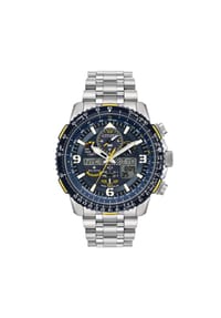 CITIZEN® RADIO CONTROLLED - Herren Chronograph "JY8078-52L" - SILBER/BLAU