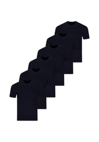 RAGMAN - Unterhemd / Shirt Kurzarm 6er Pack Basic - Grau / blau