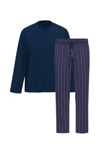 AMMANN - Schlafanzug Night & Home Cotton - Blau