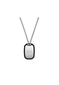ARMANI EXCHANGE SUTTON - Armani Exchange Dog Tag Herrenhalskette aus silberfarbenem Edelstahl, AXG0169040 - Silber