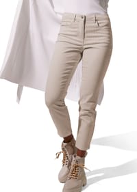 MADELEINE - Fein gestreifte Jeans - weiß / granat