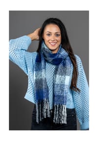 collezione alessandro® - Italienischer Schal Beth Made in Italy - blau