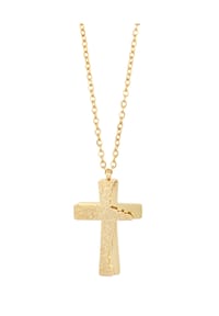 Adelia's - Damen Edelstahl Halskette mit Anhänger Kreuz 43 cm goldfarben - gold