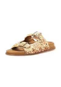 INUOVO - Leder/Textil Pantoletten - Crema