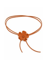 collezione alessandro® - Bindegürtel Blüte für alle Größen geeignet - cognac