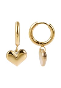 Adelia's - Adelia's Damen Ohrhänger aus Edelstahl mit Herz - - Ø 10 mm - silber