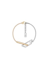 DIESEL® D LOGO - Diesel Unisex-Armband aus Edelstahl mit Kette, DX1686931 - Zweifarbig