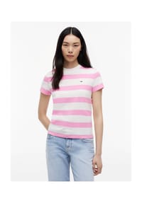 TOMMY Jeans - T-Shirt, Baumwolle, für Damen - 0D1 PINK