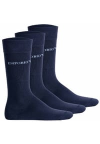 EMPORIO ARMANI - Herren Socken, 3er Pack - CASUAL COTTON, Kurzsocken, One Size - Marine