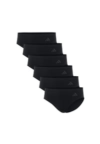 adidas - Damen Slips, 6er Pack - Sport Active Seamless, Hipster, Unterwäsche, Logo, einfarbig - Schwarz