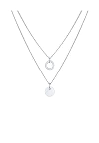 elli. - Halskette Layering Kreis Plättchen Basic 925 Silber - Silber