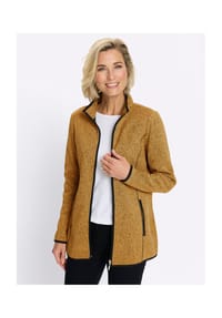 SIEH AN! - Strickfleece-Jacke - eucalyptus-schwarz-gemustert