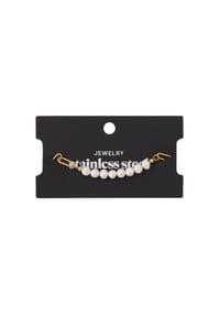 Adelia's - Gliederarmband aus Edelstahl mit Süßwasserperlen, 16 cm + 3 cm - goldfarben