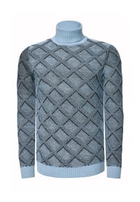 RUSTY NEAL - Rollkragenpullover mit stylischem Karo-Muster - Schwarz