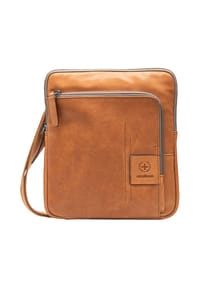 strellson HYDEPARK - Umhängetasche "Hyde Park", Leder, Emblem, uni, für Herren  - cognac