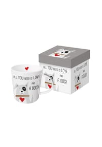 ppd - Henkelbecher Love and Dog, in Geschenkbox, 350 ml - Mehrfarbig