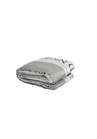 COFI - Tagesdecke, Sofaüberwurf in Grau GoodNight-Motiv aus 100% Polyester - Grau 140 x 210cm