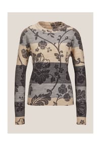 MADELEINE - Rundhals-Pullover im Muster-Mix - berber / steingrau / multicolor