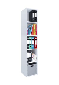 VCM. - Holzregal stehend | platzsparender Aktenschrank | Maße ca. H. 184 x B. 35 x T. 37 cm | Elegantes Regal | Büroregal – Lona I 5f - Buche